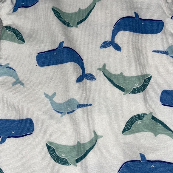 Cloud island 3-6 months one Piece. 3 one pieces beach, whales, stripe blue green - Picture 2 of 6